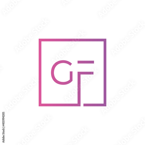 Creative initial letter GF square logo design concept vector