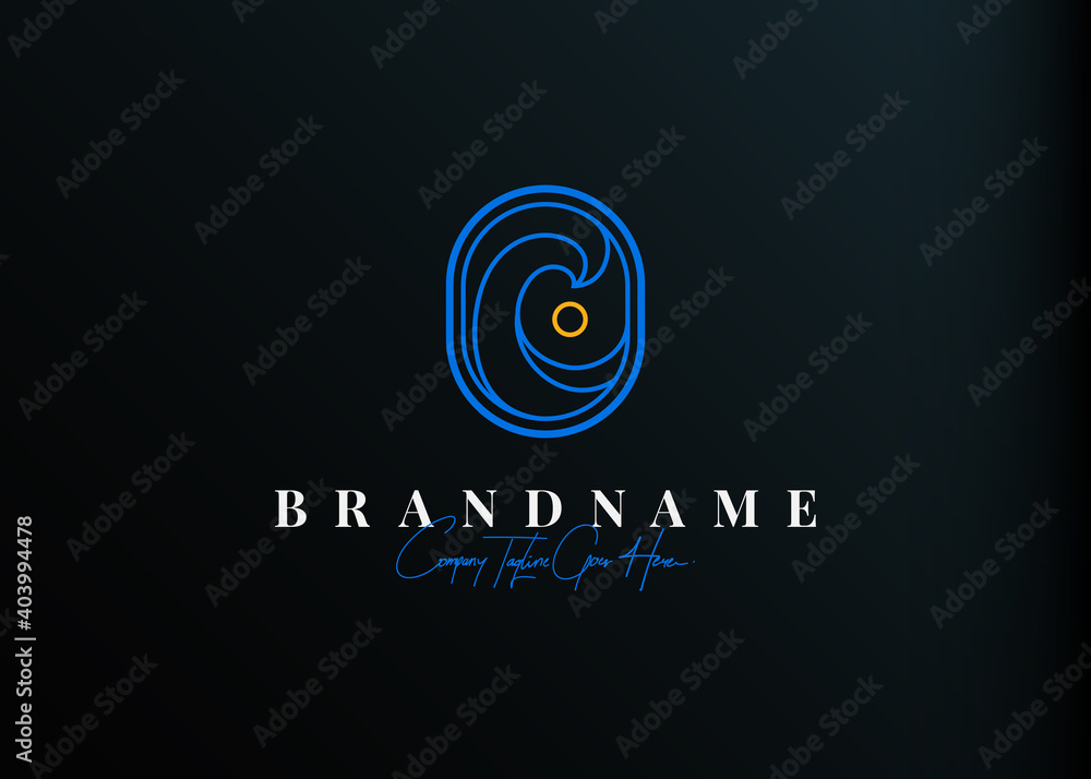 Tide logo design. Vector illustration of abstract wave with moon view. Vintage logo design vector line icon template Tide logo design. Vector illustration of abstract wave with moon view. Vintage logo design vector line icon template