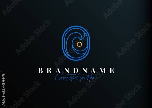 Tide logo design. Vector illustration of abstract wave with moon view. Vintage logo design vector line icon template