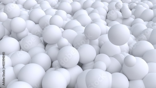 Many white balls. 