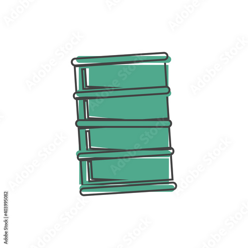 Oil barrel vector icon on cartoon style on white isolated background.