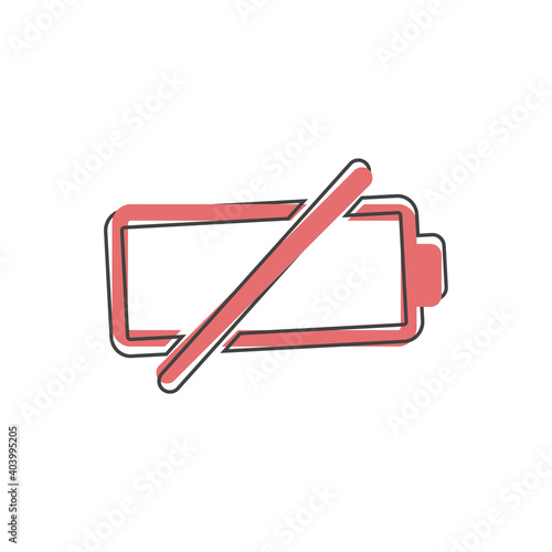 Battery vector icon on cartoon style on white isolated background.
