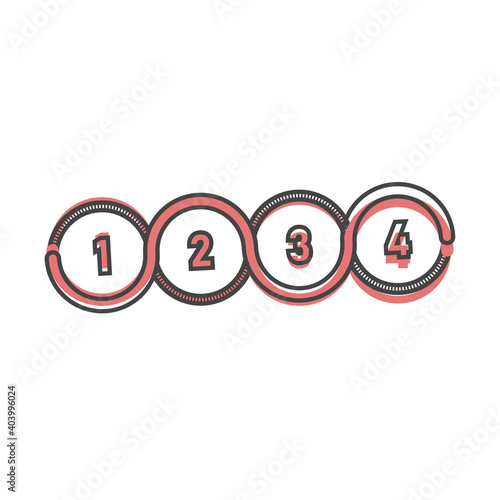 Vector business graph icon on cartoon style on white isolated background.