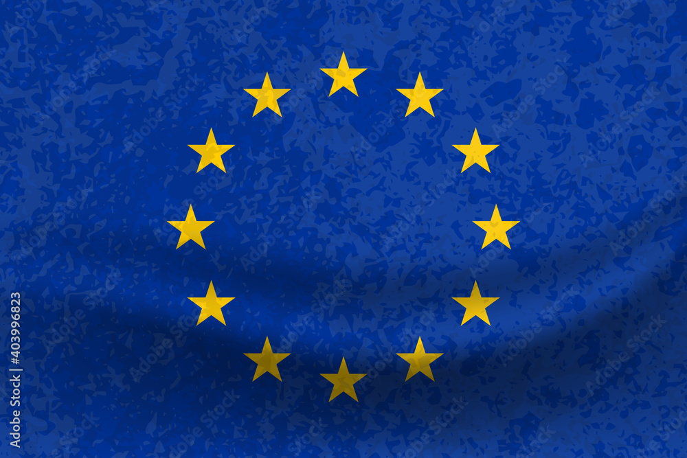 Waving flag of theEuropean Union illustration Waving flag of theEuropean Union illustration