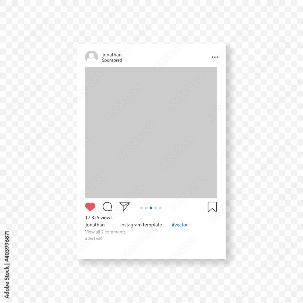 Instagram page. Interface instagram, isolated on transparent background ...