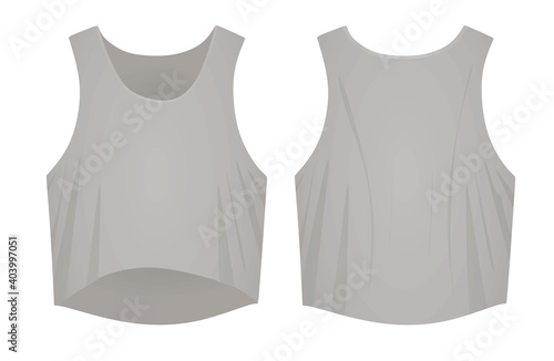 Grey women crop top. vector illustration