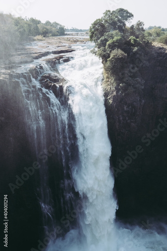 Devil's Cataract Waterfall at Victoria Falls on the Zambezi River in Zimbabwe, Africa photo