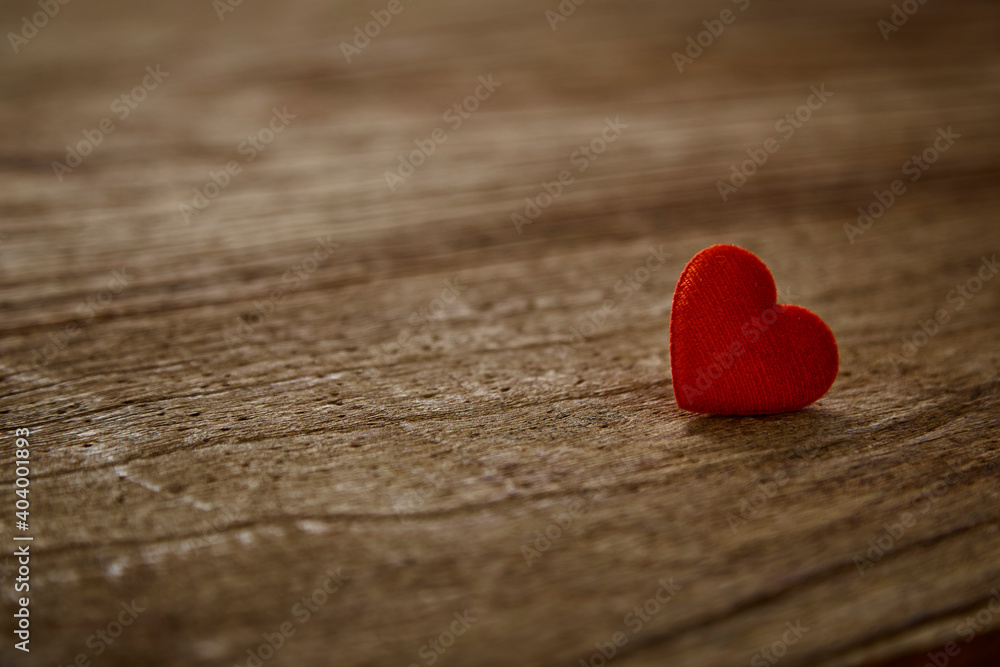 Fototapeta premium red heart on the vintage wooden table