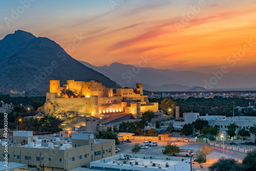 Scenic View of Nakhal fort. photo