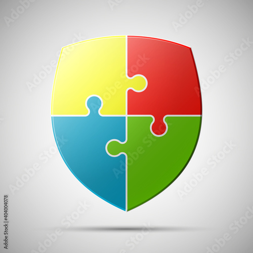 puzzle shield background. illustration