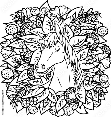 I Believe in Unicorns Line Art Illustration
