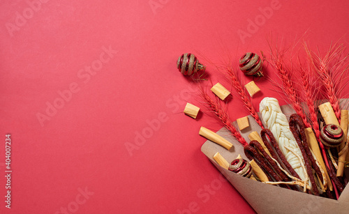 Christmas snack gift bouquet photo