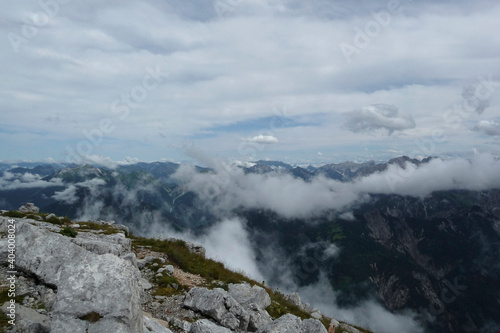 Mountain hiking tour to Soiernspitze mountain, Bavaria, Germany