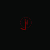 Ji initial handwriting logo for identity