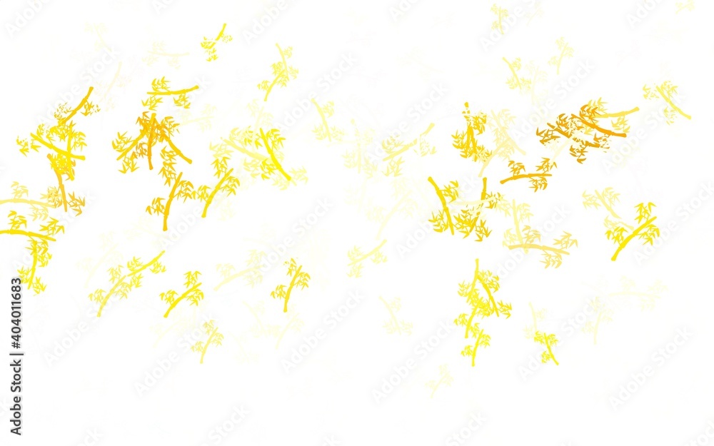 Light Green, Yellow vector doodle layout with branches. Light Green, Yellow vector doodle layout with branches.