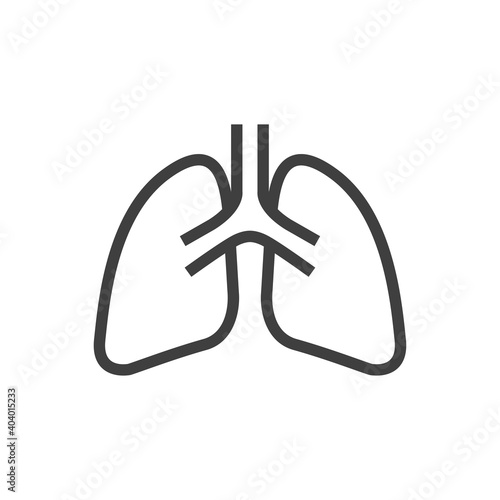 Sistema respiratorio. Logotipo pulmones con lineas en color gris
