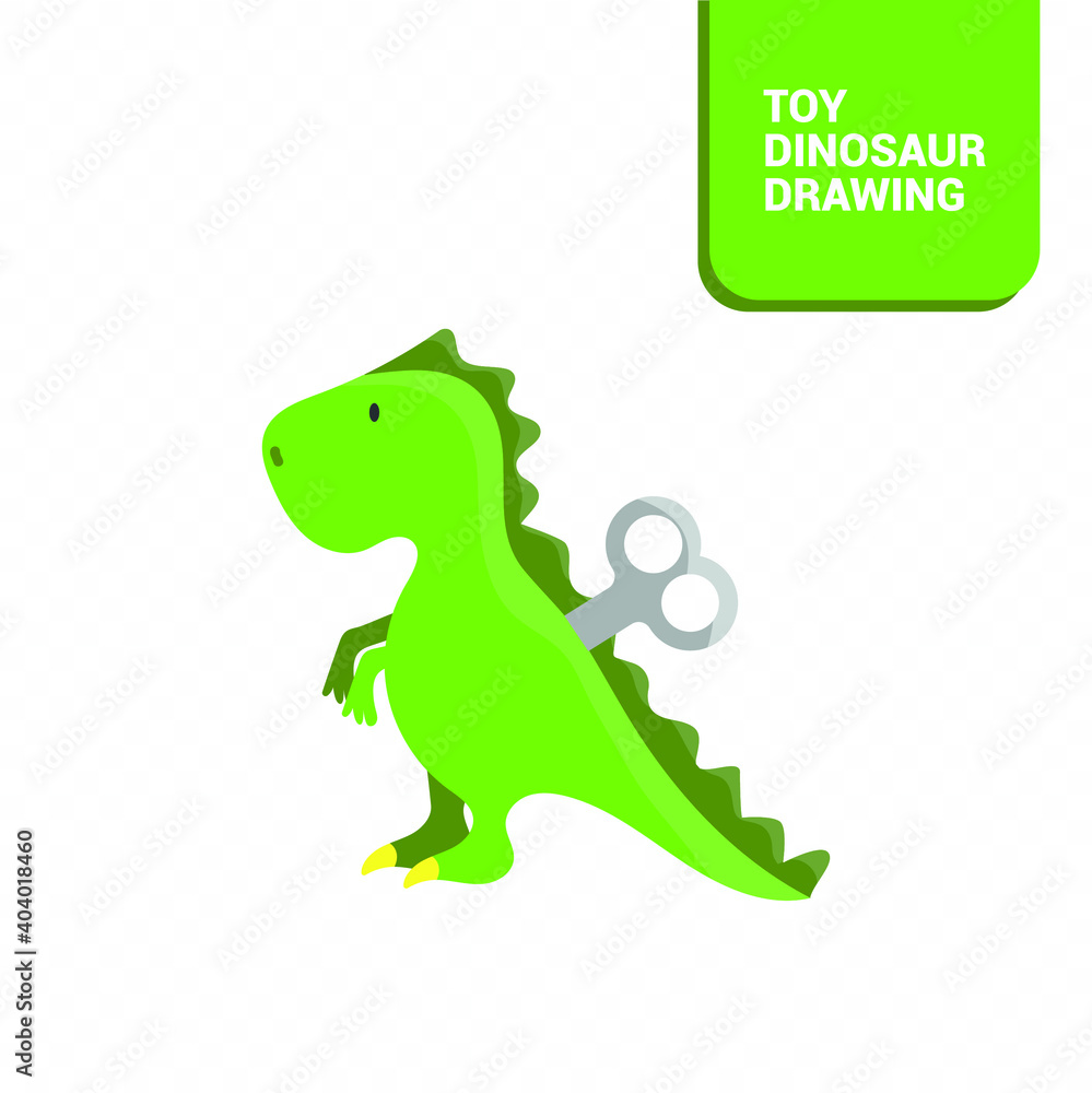 Vector image. Drawing of a dinosaur toy. Funny image for children. Vector image. Drawing of a dinosaur toy. Funny image for children.
