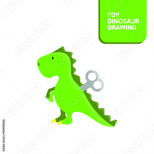Fototapeta Naklejka Na Ścianę i Meble -  Vector image. Drawing of a dinosaur toy. Funny image for children.