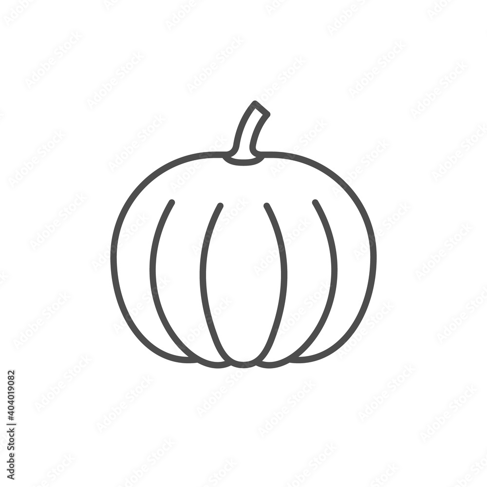 Pumpkin line icon or vegetable concept Pumpkin line icon or vegetable concept