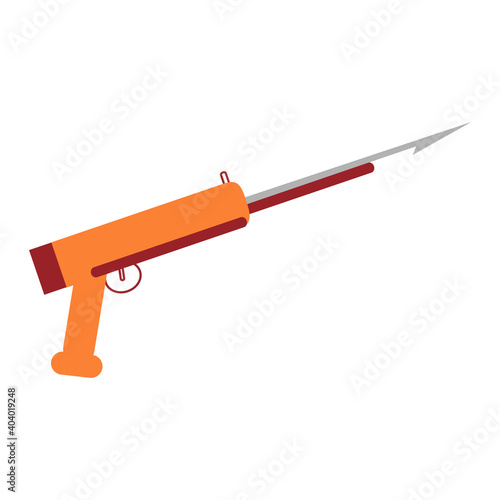 Orange Spear Gun on a Clean White Backdrop