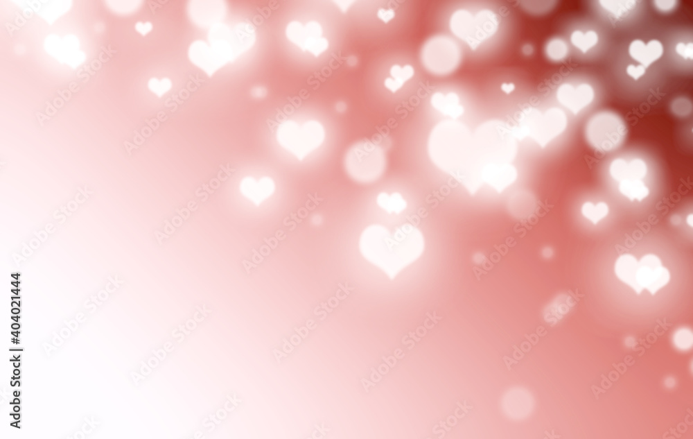 background with hearts on red-pink background