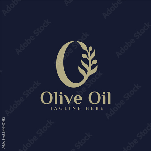 Olive tree luxury logo design template
