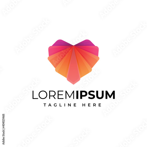 colorful love logo design vector template