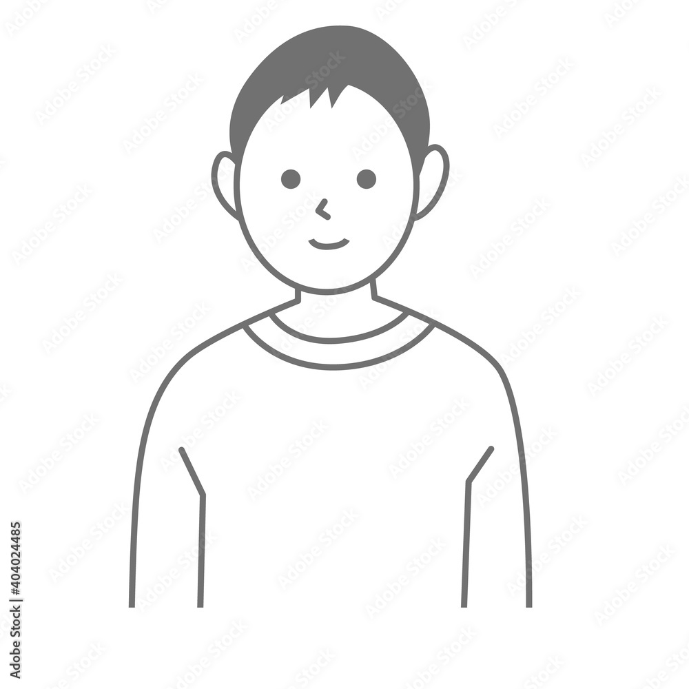 Illustration with a child facing the front Illustration with a child facing the front