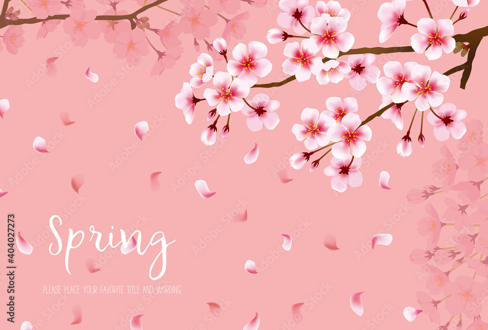 満開の桜の神秘的な背景素材