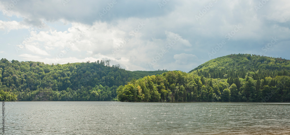 Fototapeta premium landscape with lake and mountains