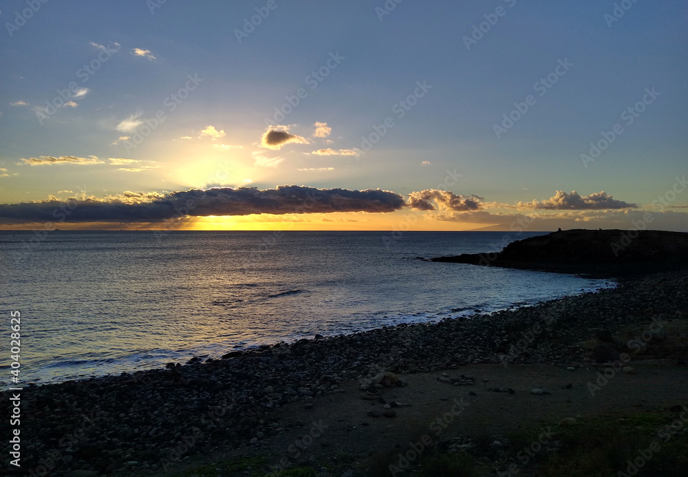 Fototapeta premium Seascape during the sunset in the South of Tenerife Island. Canary Islands. Spain.