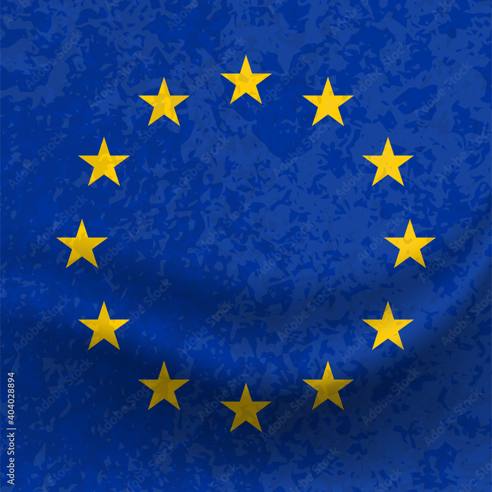 Waving square flag of the European Union illustration Waving square flag of the European Union illustration