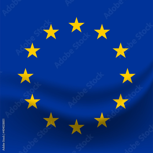 Waving square flag of the European Union illustration