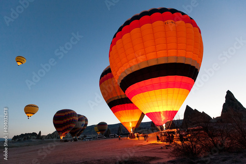 hot air balloon at sunrise Cappadocia