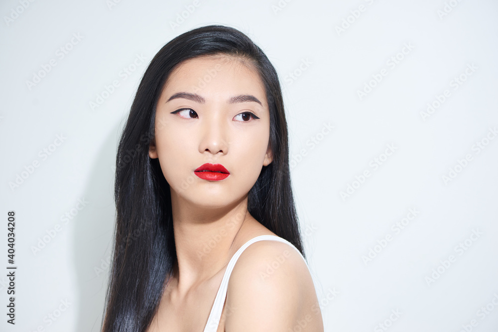 Beautiful asian woman with beauty face makeup Beautiful asian woman with beauty face makeup