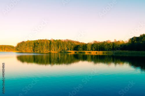 Sunset on the Oberpfuhl Lake