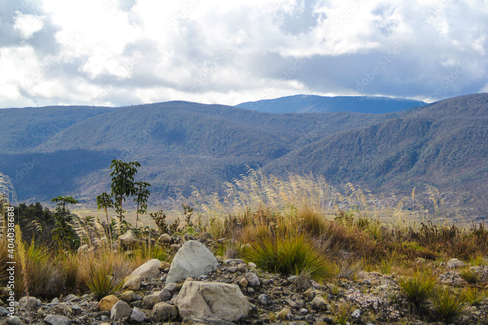 landscape with lake habema and mountains 