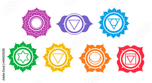 Vector set of chakra symbols