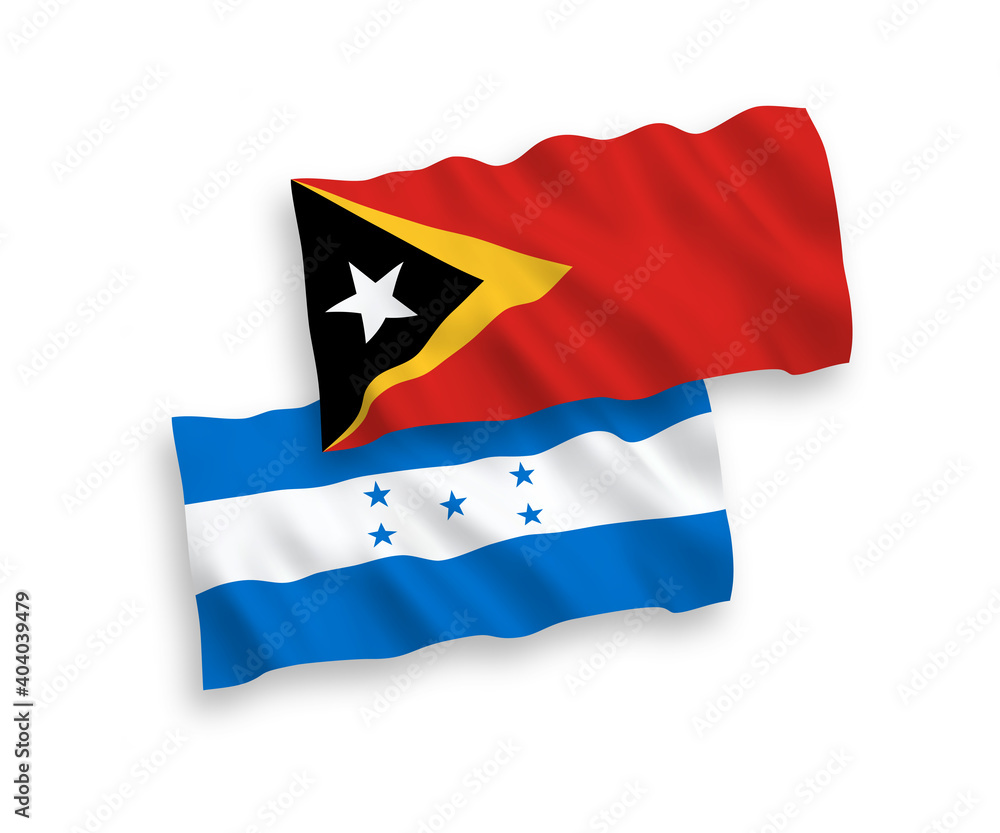 Flags of East Timor and Honduras on a white background Flags of East Timor and Honduras on a white background