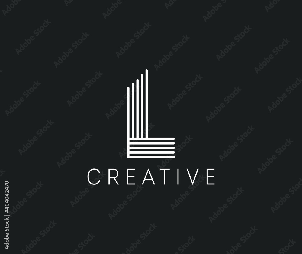 Letter L logo design with vertical and horizontal lines. Elegant monogram with white overlapping stripes. Capital alphabet in a linear style. Graceful thin lines emblem. Eps 10. Letter L logo design with vertical and horizontal lines. Elegant monogram with white overlapping stripes. Capital alphabet in a linear style. Graceful thin lines emblem. Eps 10.