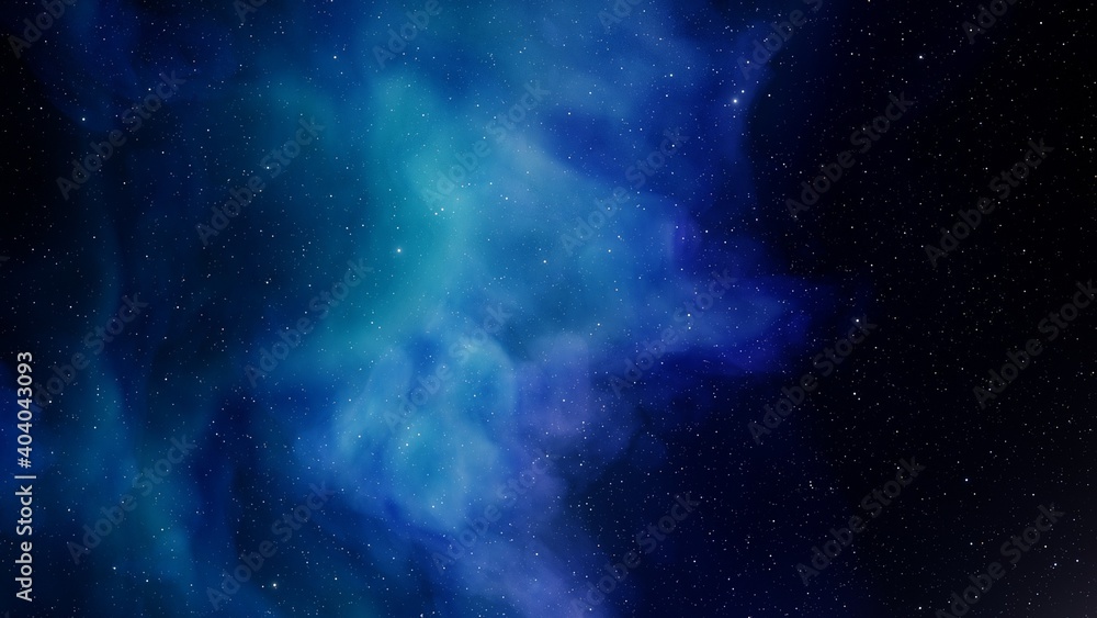 nebula gas cloud in deep outer space, science fiction illustrarion, colorful space background with stars 3d render
