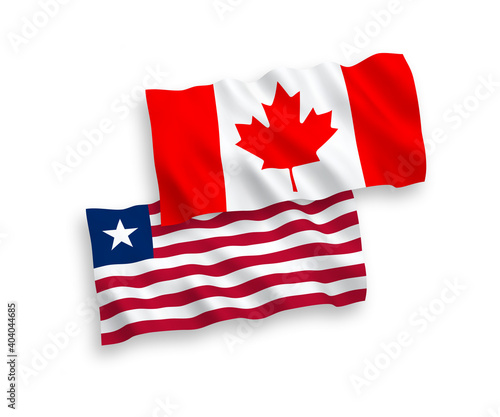 Flags of Canada and Liberia on a white background