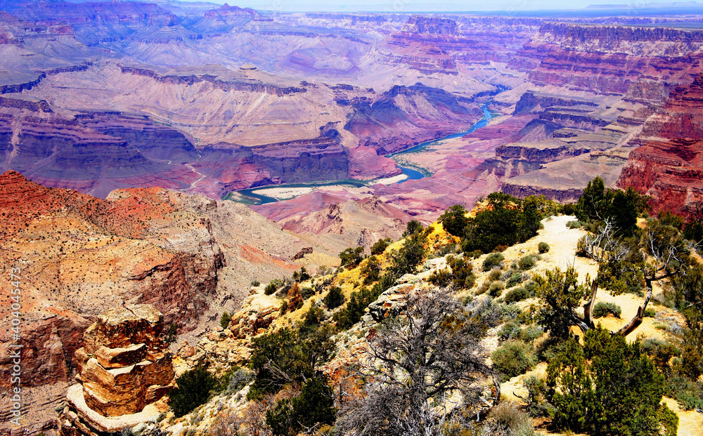 Grand canyon National Park Arizona USA majestic landscape great nature awe mountains surreal rock formations spectacular views South Rim Colorado river geological unique wonder planet Earth.