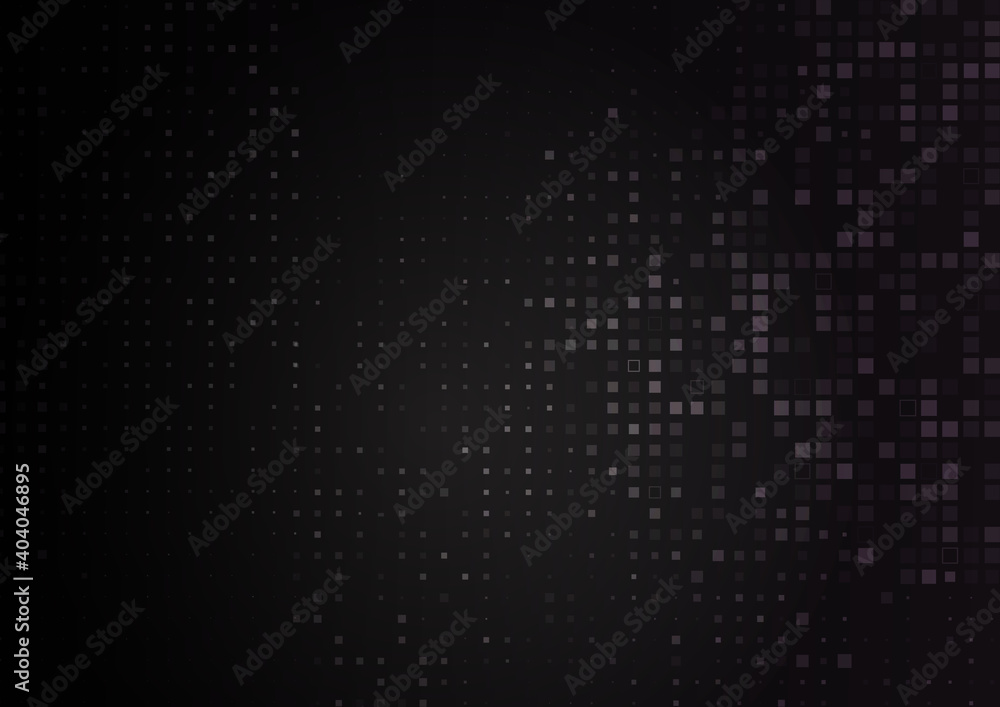 Abstract geometric squares pattern pixel on balck background with copy space.