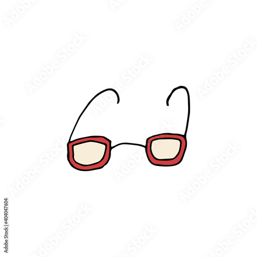 Doodle glasses summer. hand drawn of a glasses summer isolated on a white background. Vector illustration sticker, icon, design element