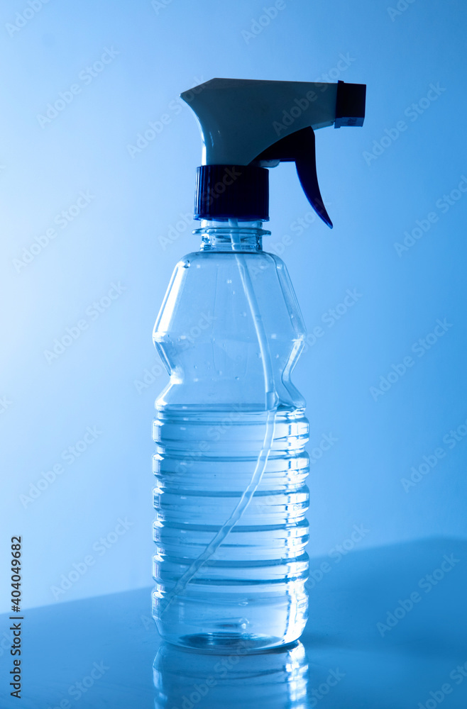 Bottle sprayer with transparent liquid. Bottle sprayer with transparent liquid.