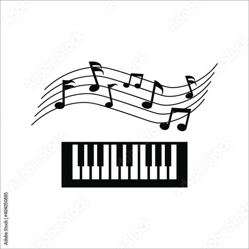 Piano Icon Isolated on White Background