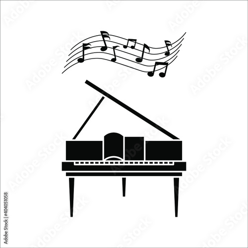 Piano Icon Isolated on White Background