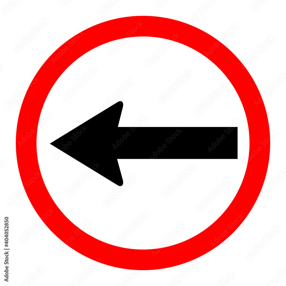 Traffic sign, go left. Traffic sign, go left.