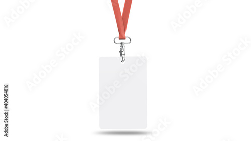 Corporate ID Card Mockup With Lanyard Mockup Front View